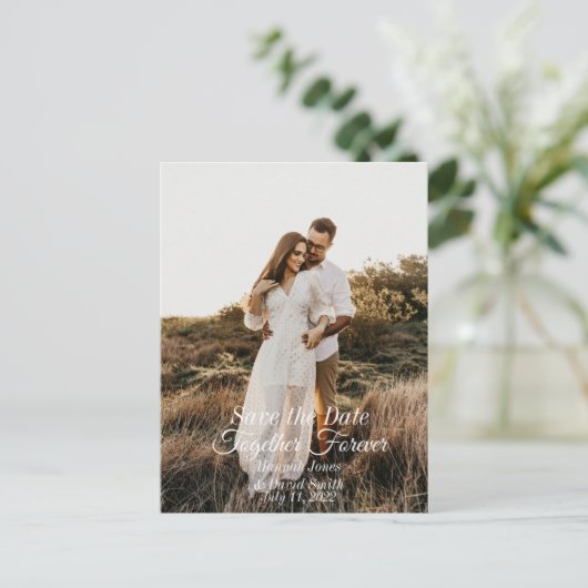 Foto Save the Date Postkarten (Stehend Vorderseite)