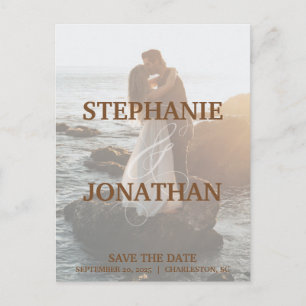 Foto Save the Date Postkarten mit großen Namen