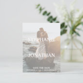 Foto Save the Date Postkarten mit großen Namen (Stehend Vorderseite)