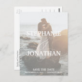 Foto Save the Date Postkarten mit großen Namen (Vorne/Hinten)