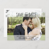 FOTO Save the Date Postkarten - Moderne Typografie (Vorne/Hinten)