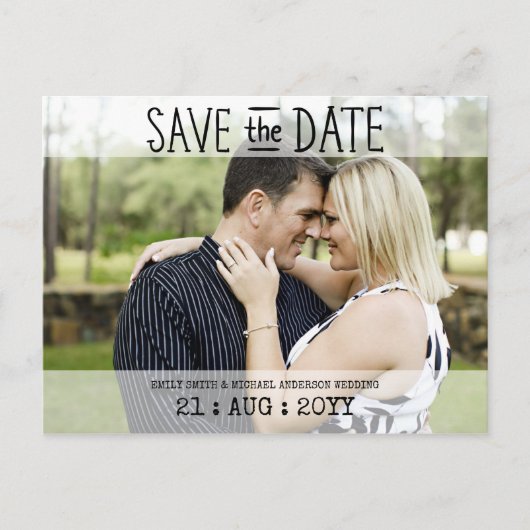 FOTO Save the Date Postkarten - Moderne Typografie (Vorderseite)