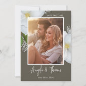 Foto Save the Date QR Code Blumengrün (Vorderseite)