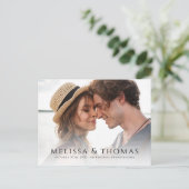 Foto Save the Date QR-Code Minimalistisch Einfach Ankündigungspostkarte (Stehend Vorderseite)