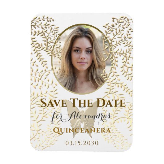 Foto Save the Date Quinceanera Magnet (Vertikal)