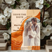 Foto Save the Date, Retro-Orange-Design Einladung