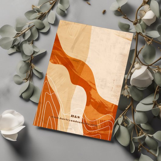 Foto Save the Date, Retro-Orange-Design Einladung