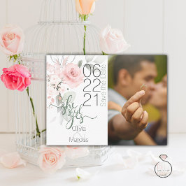 Foto Save the Date rot Rosa Postkarte