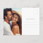 Foto Save the Date Sage Green Ankündigungspostkarte (Rückseite)