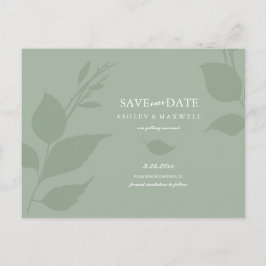Foto Save the Date Sage Green Ankündigungspostkarte