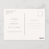 Foto Save the Date, Sage Green Boho Save the Date Postkarte (Rückseite)