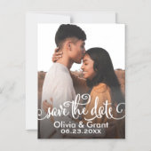 Foto Save the Date | Stilschrift Magneteinladung (Vorderseite)