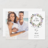 Foto Save the Date Wasserfarben Blumengarten Einladung (Vorne/Hinten)