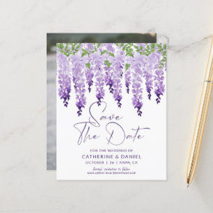 Foto Save the Date Watercolor Wisteria Wedding