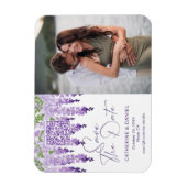 Foto Save the Date Watercolor Wisteria Wedding Magnet (Vertikal)