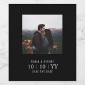 Foto | SAVE THE DATE | Weinetikett | Schwarz (Einzelnes Label)