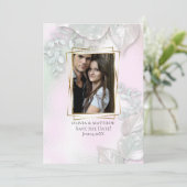 FOTO SAVE THE DATE | Wispy Pink Shimmer Einladung (Stehend Vorderseite)