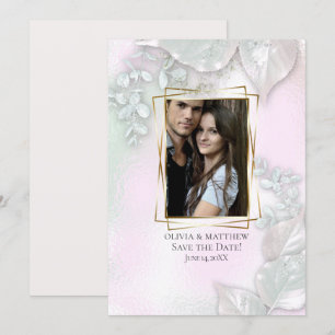 FOTO SAVE THE DATE   Wispy Pink Shimmer Einladung