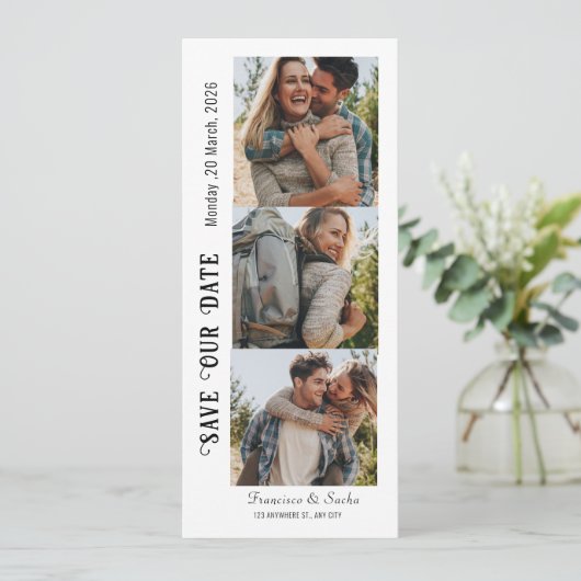 Foto Save the Date ziehen Einladung (Stehend Vorderseite)