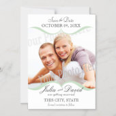 Foto Scallop Rahmen Minze Save the Date Magneteinladung (Vorderseite)