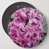 Foto-Schaltfläche für die rosa Hyacinth-Blume Button (Vorne & Hinten)