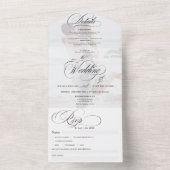 Foto schick schlichte, elegante Kalligraphie Hochz All In One Einladung (Innen Boden)