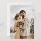 Foto schlichte Hochzeit in Schwarz-Weiß Save The Date (Rückseite)