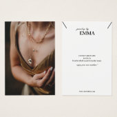 Foto Schmuck Necklace Display Card (Vorne & Hinten)
