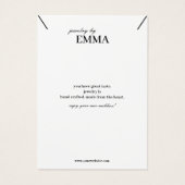 Foto Schmuck Necklace Display Card (Rückseite)