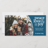 Foto - Schnee lassen - Blau weiß Feiertagskarte (Vorderseite)