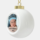 Foto-Schneeflocke-Verzierung des Babys erste Keramik Kugel-Ornament (Rechts)