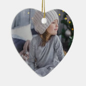 Foto Schneeflocken Blauer Weihnachten Keramik Ornament (Rechts)