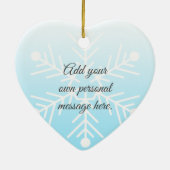 Foto Schneeflocken Blauer Weihnachten Keramik Ornament (Hinten)