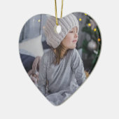 Foto Schneeflocken Blauer Weihnachten Keramik Ornament (Links)