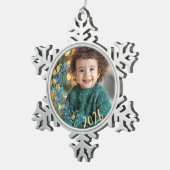 Foto Schneeflocken Zinn-Ornament (Rechts)