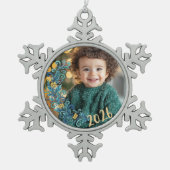 Foto Schneeflocken Zinn-Ornament (Vorderseite)