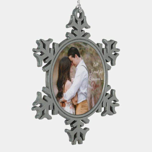 Foto Schneeflocken Zinn-Ornament (Links)