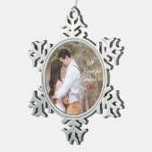 Foto Schneeflocken Zinn-Ornament (Rechts)