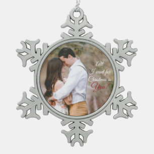 Foto Schneeflocken Zinn-Ornament