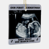 Foto Schwangerschaft Ankündigung erwartet Eltern Keramikornament (Rechts)