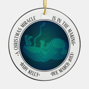 Foto Schwangerschaft Ankündigung für erwartende El Keramik Ornament