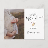Foto Schwangerschaft Ankündigung | Kleines Wunder Postkarte (Vorderseite)