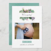 Foto Schwangerschaft Ankündigung von Aquarellfarbe (Vorne/Hinten)