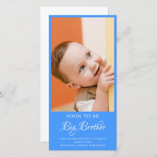 Foto Schwangerschaft Big Brother Blue Ankündigung (Vorne/Hinten)