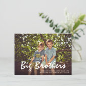 Foto Schwangerschaft Big Brother Blue Announccard Ankündigung (Stehend Vorderseite)