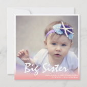 Foto Schwangerschaft Big Sister Pink Ankündigung (Vorderseite)