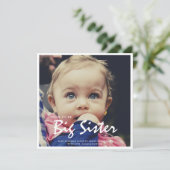 Foto Schwangerschaft Big Sister Pink Ankündigung (Stehend Vorderseite)