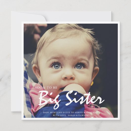 Foto Schwangerschaft Big Sister Pink Ankündigung (Vorderseite)