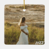 Foto Schwangerschaft Mama Keramikornament (Rückseite)