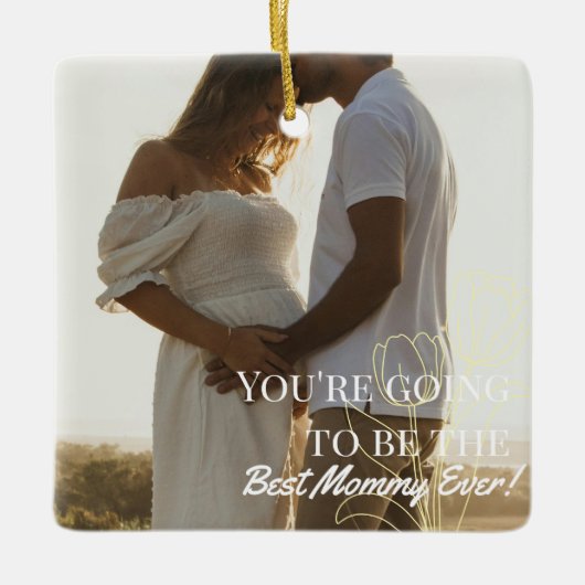 Foto Schwangerschaft Mama Keramikornament (Vorderseite)